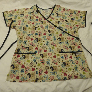 Women's Mock Wrap Scrub Top